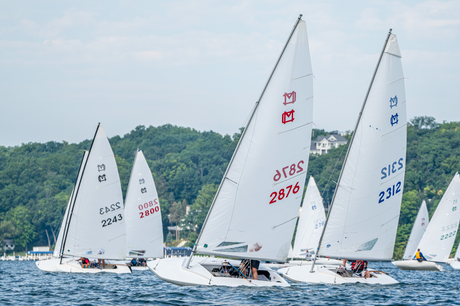 MC Scows racing upwind